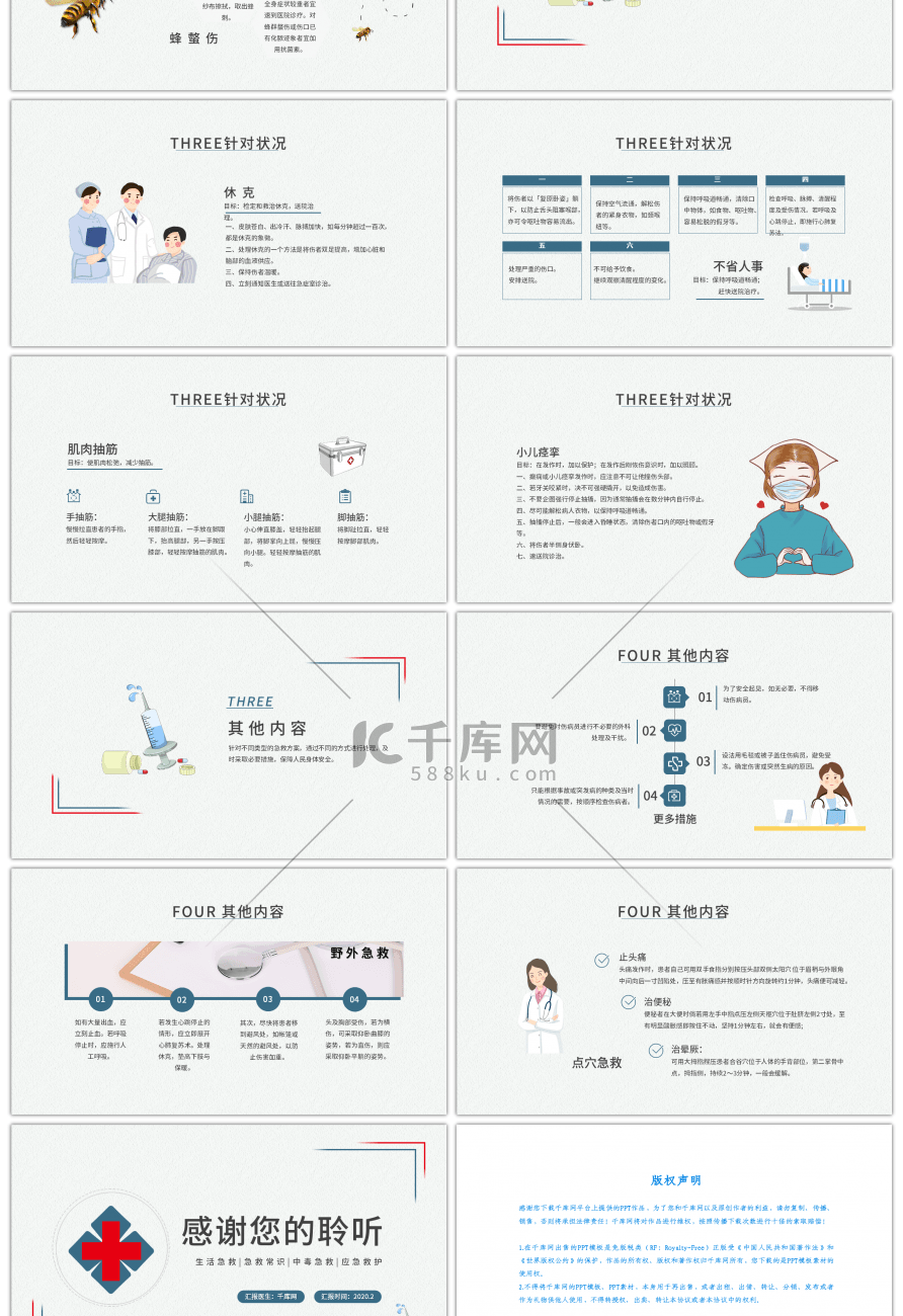 简约医疗急救知识讲座PPT模板