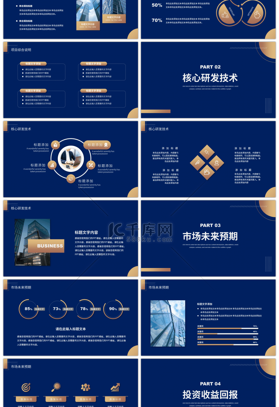 金色商务风商业投资计划书PPT模板