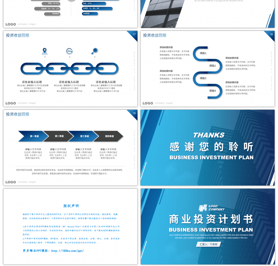 蓝色商务风项目投资方案PPT模板