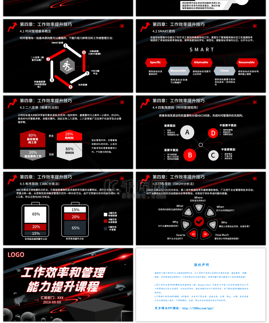 炫酷效率和管理能力提升课程培训PPT模板