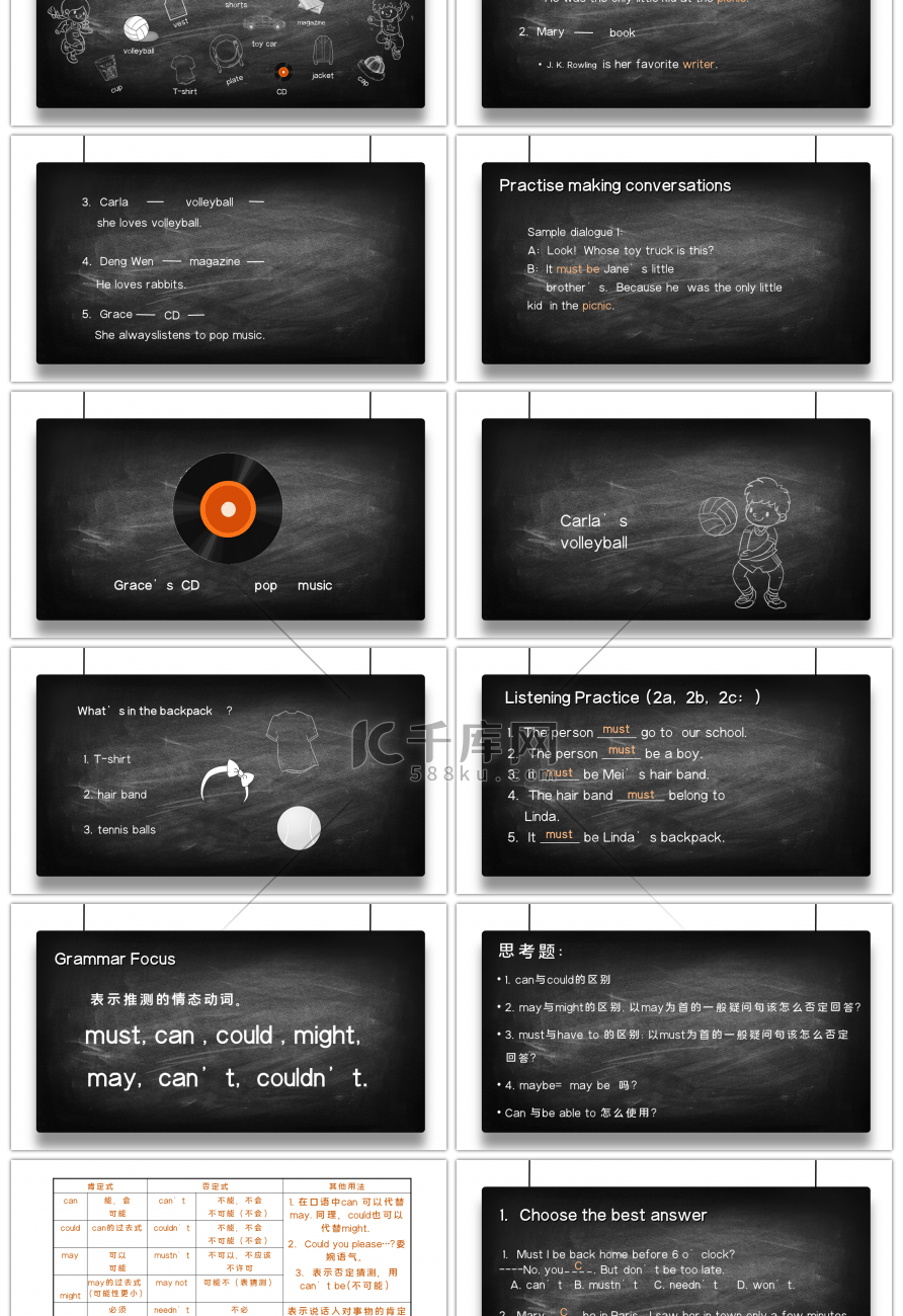 黑白手绘创意黑板风人教版九年级英语PPT