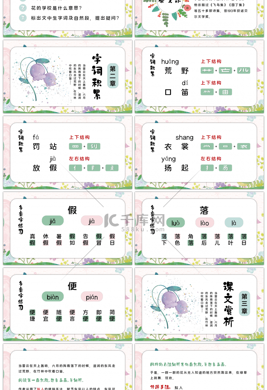 人教版三年级上册语文课文PPT模板