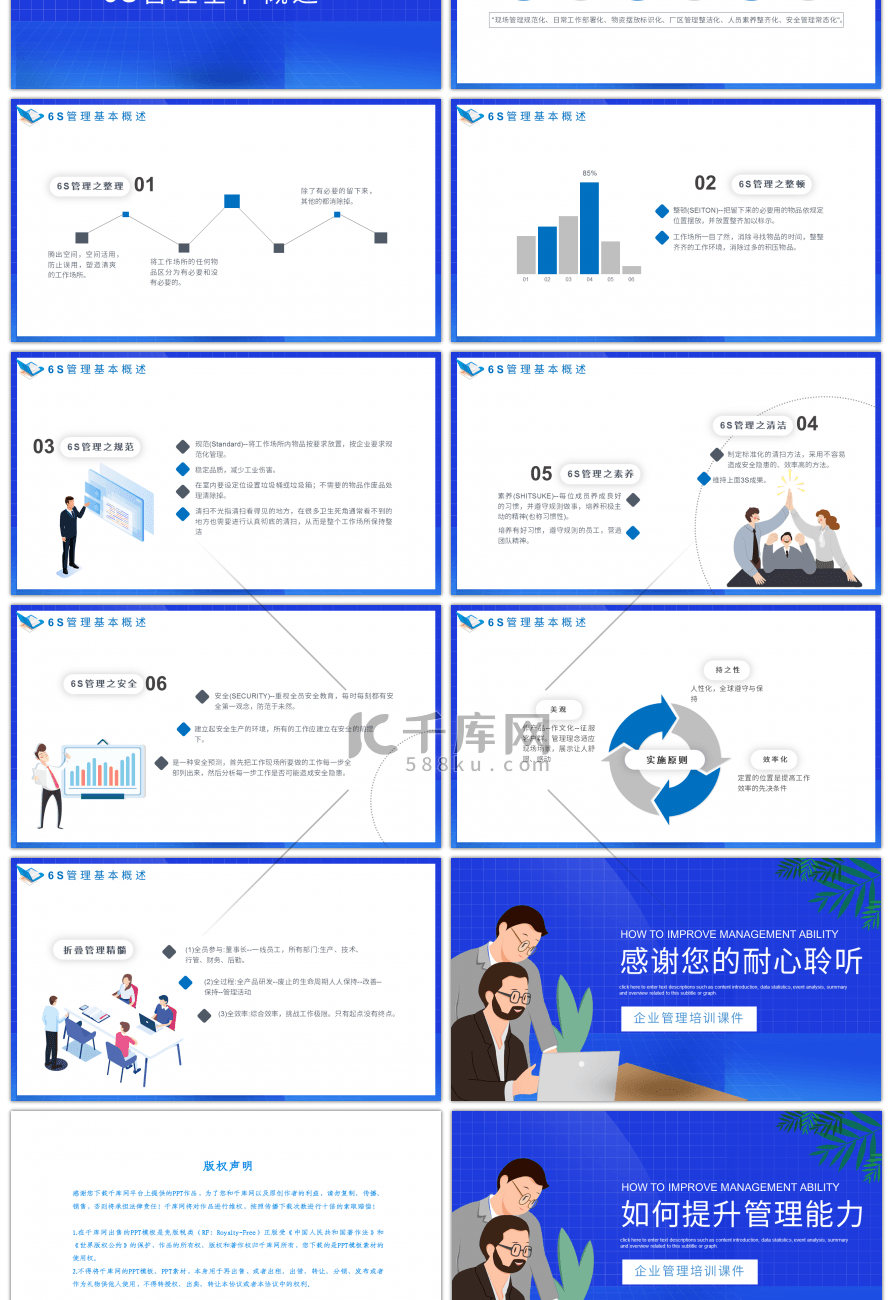 蓝色卡通风如何提升管理能力课件PPT模板