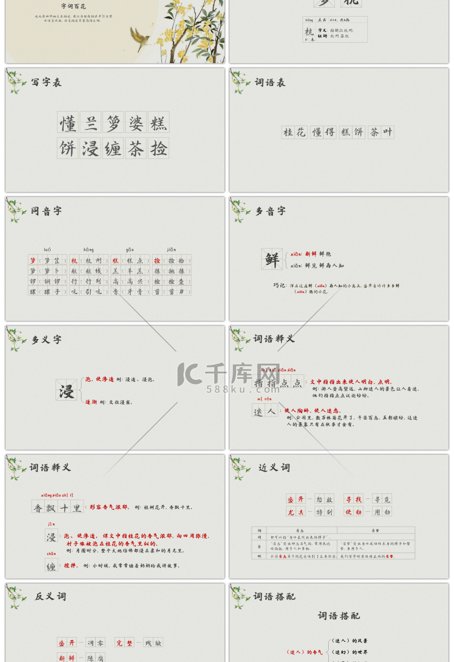 清新五年级语文上册桂花雨PPT课件