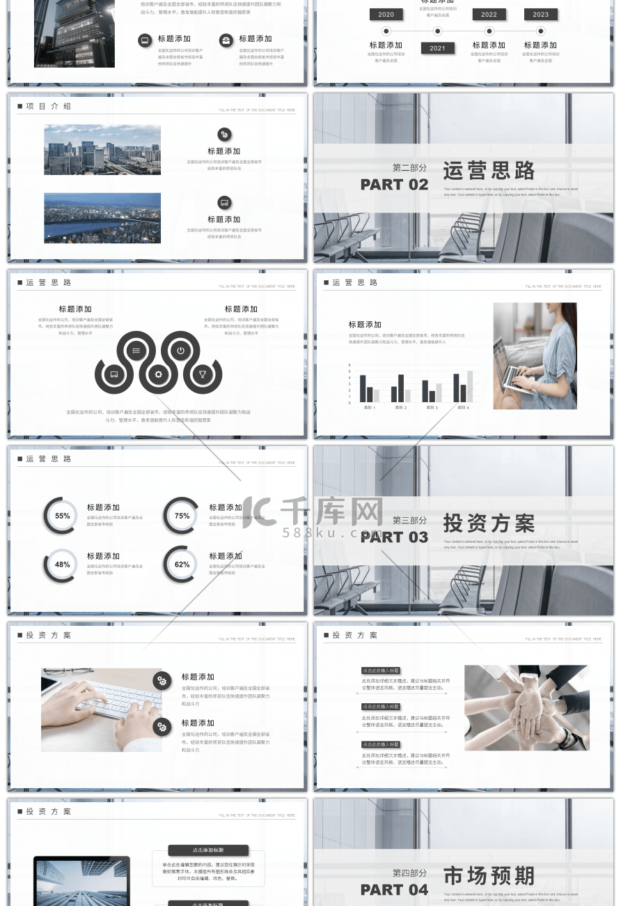 商务风行业通用创业项目计划PPT模板