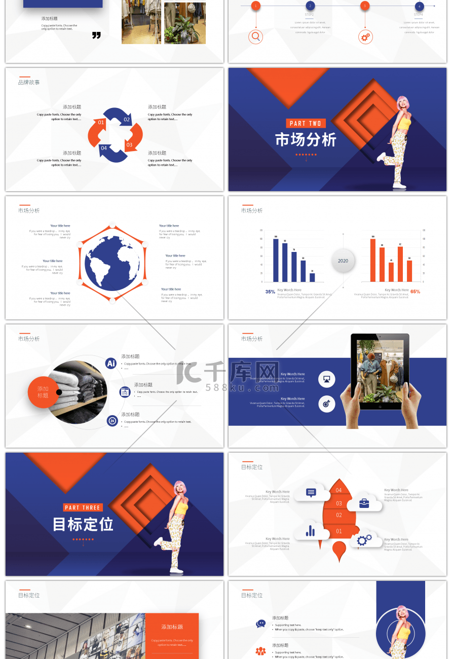 创意时装品牌推广营销商业计划书PPT模板