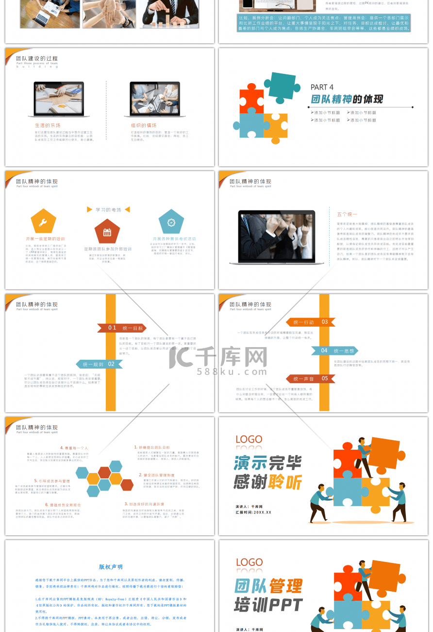 扁平化创意团队建设管理培训PPT模板