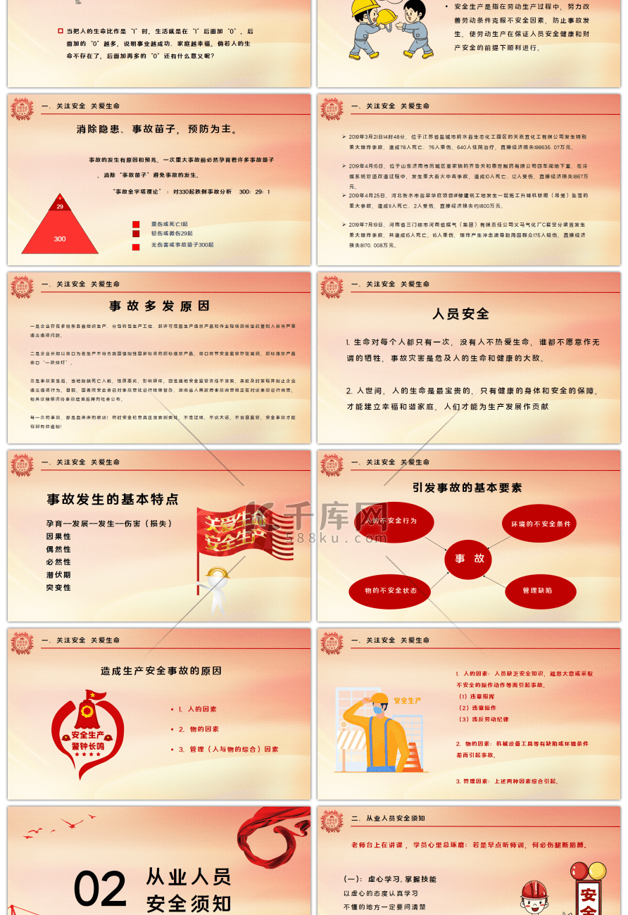 红色安全施工安全生产培训PPT模板（上）