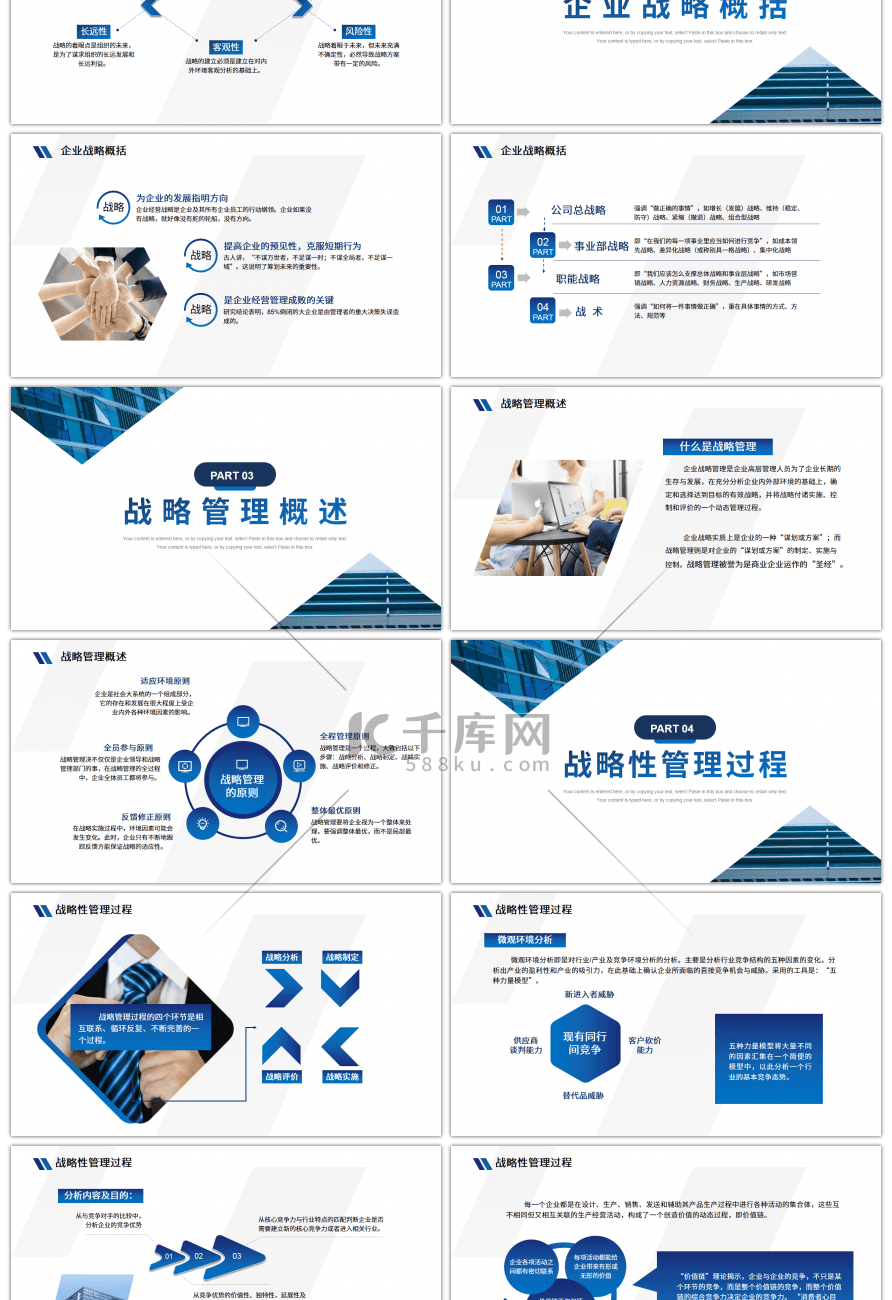 蓝色商务企业运营培训课件PPT模板