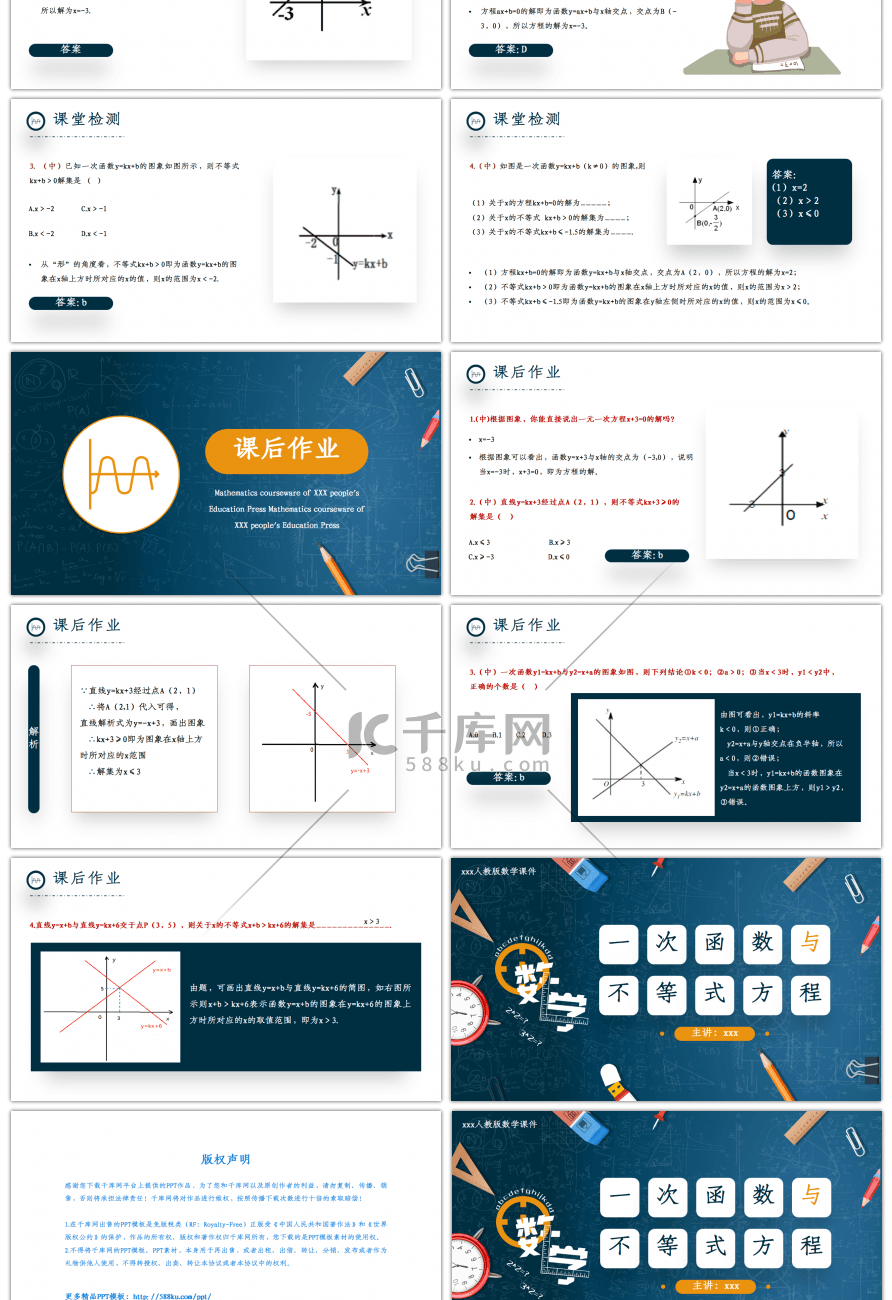 绿色创意数学函数方程课件PPT模板