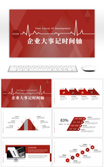 红色企业大事记发展历程时间轴PPT模板