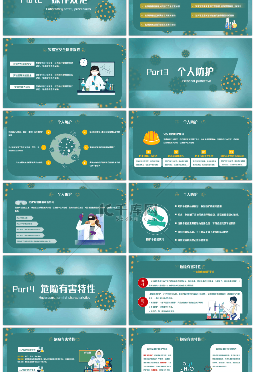 绿色创意实验室安全培训PPT模板