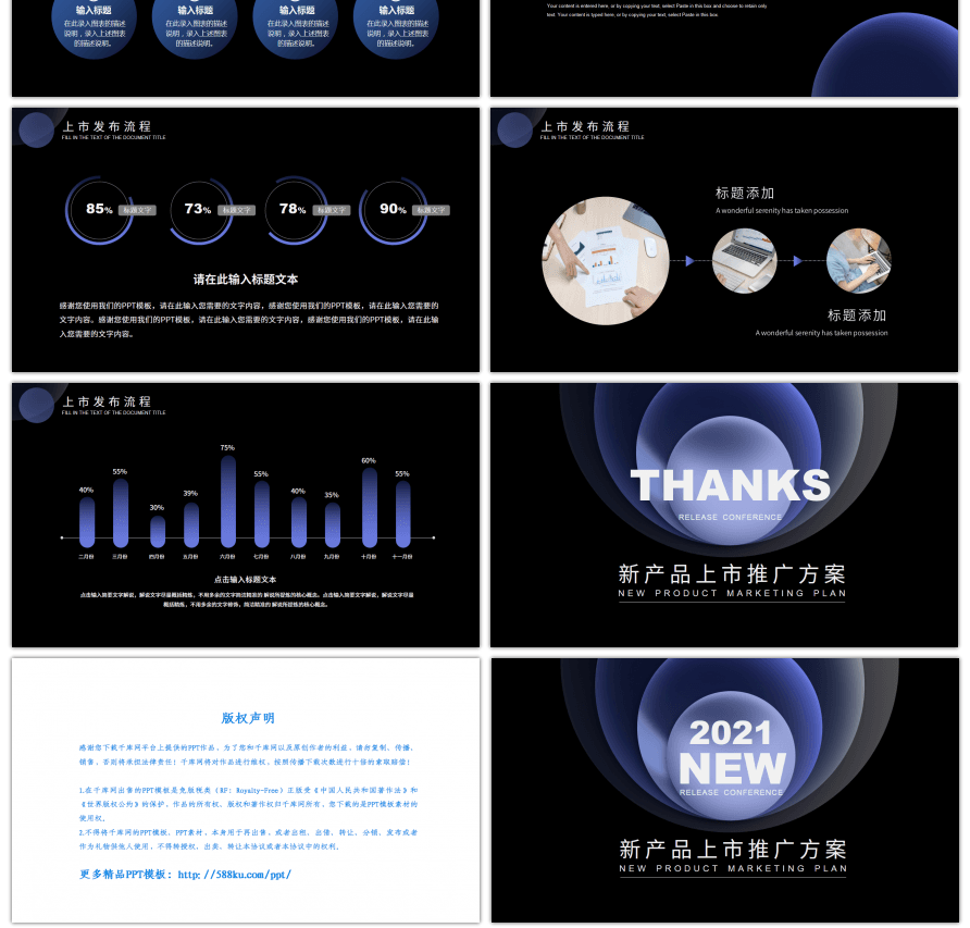 蓝色大气新品发布会上市推广方案PPT模板