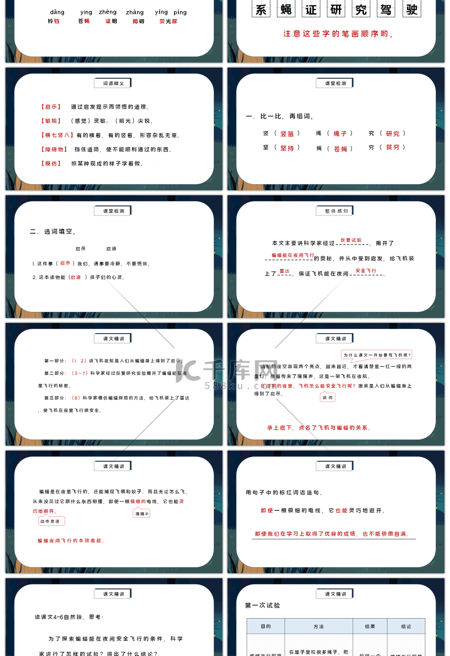 人教版四年级语文上册蝙蝠和雷达PPT课件