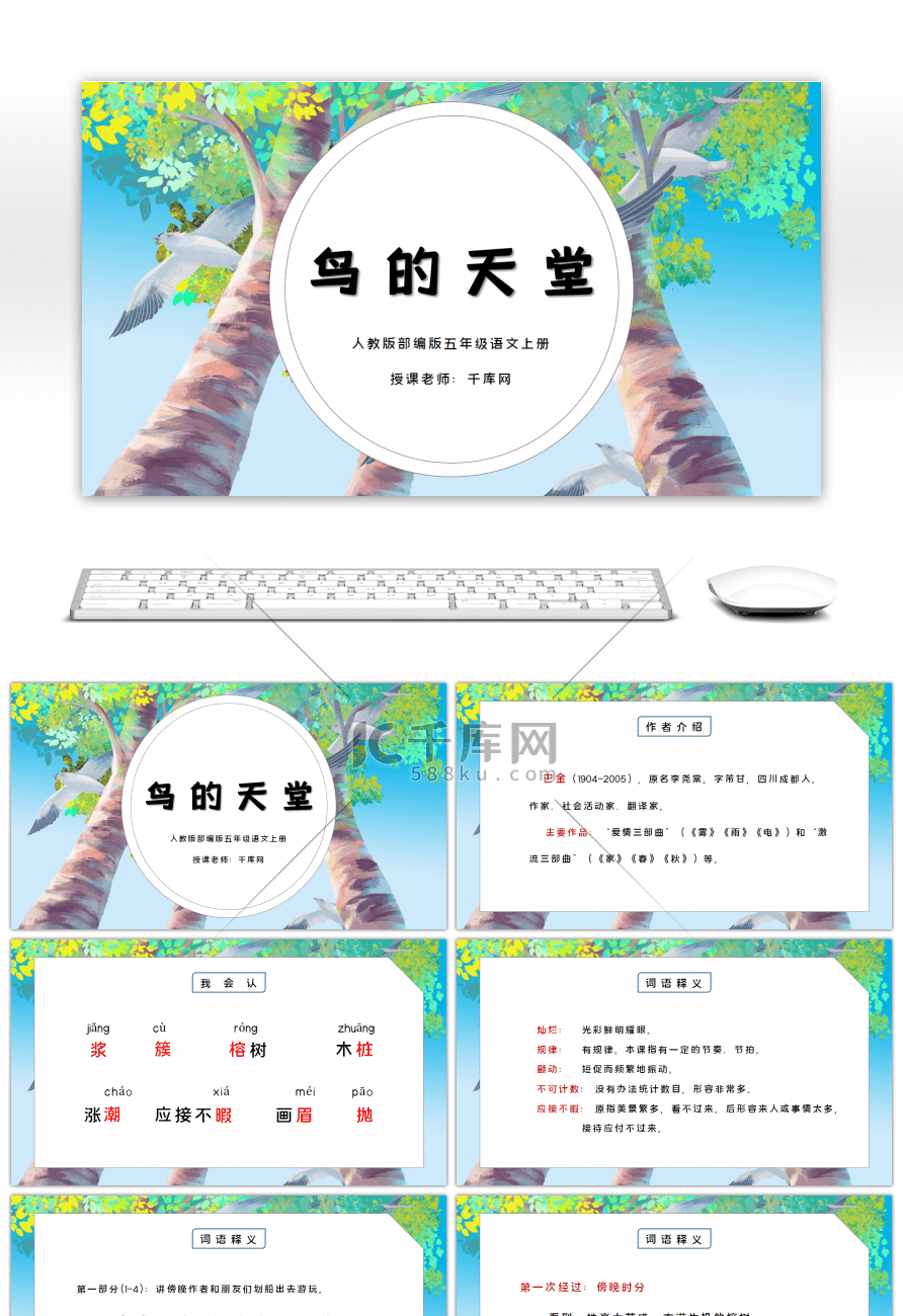 部编版五年级语文上册鸟的天堂PPT课件