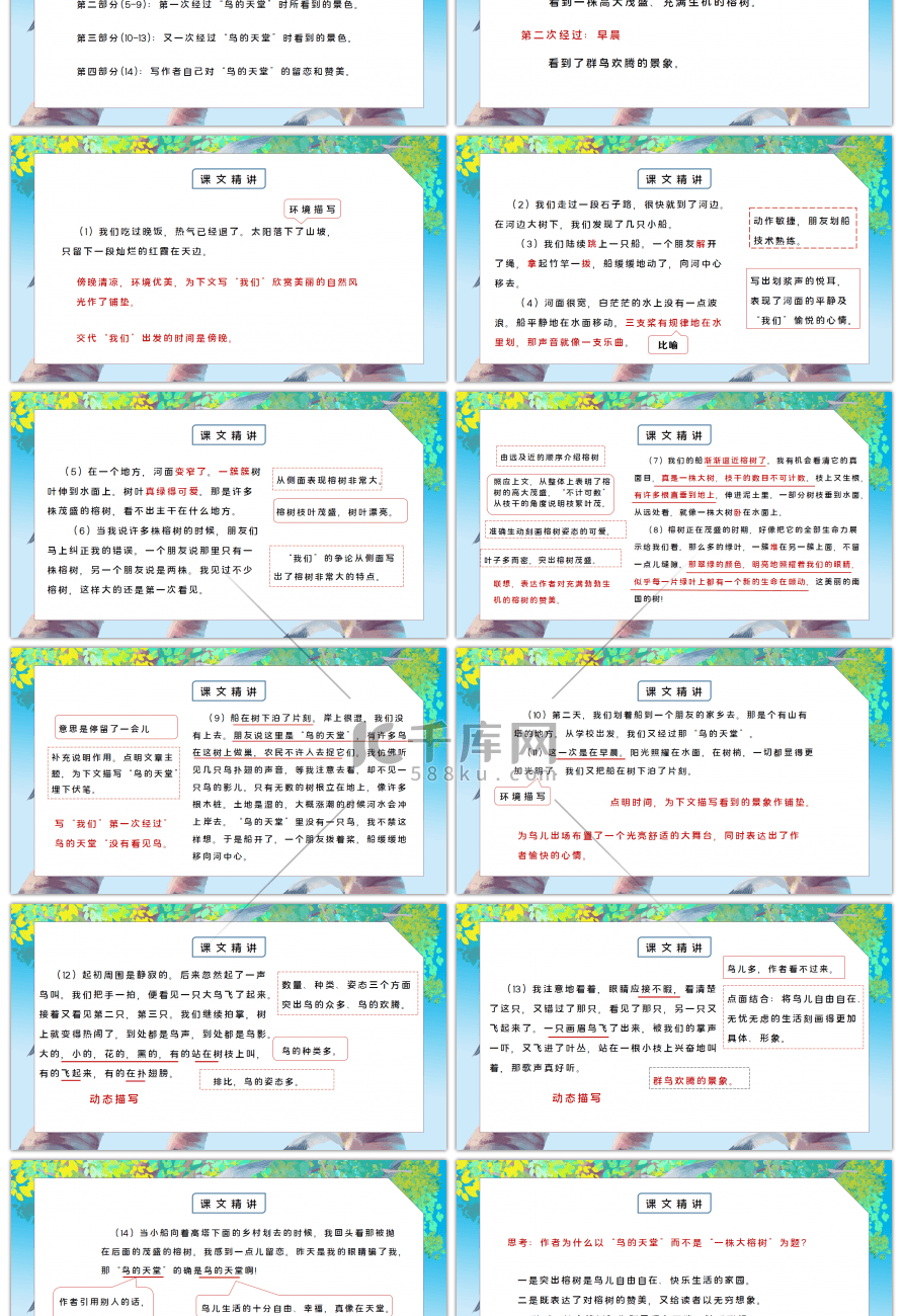 部编版五年级语文上册鸟的天堂PPT课件