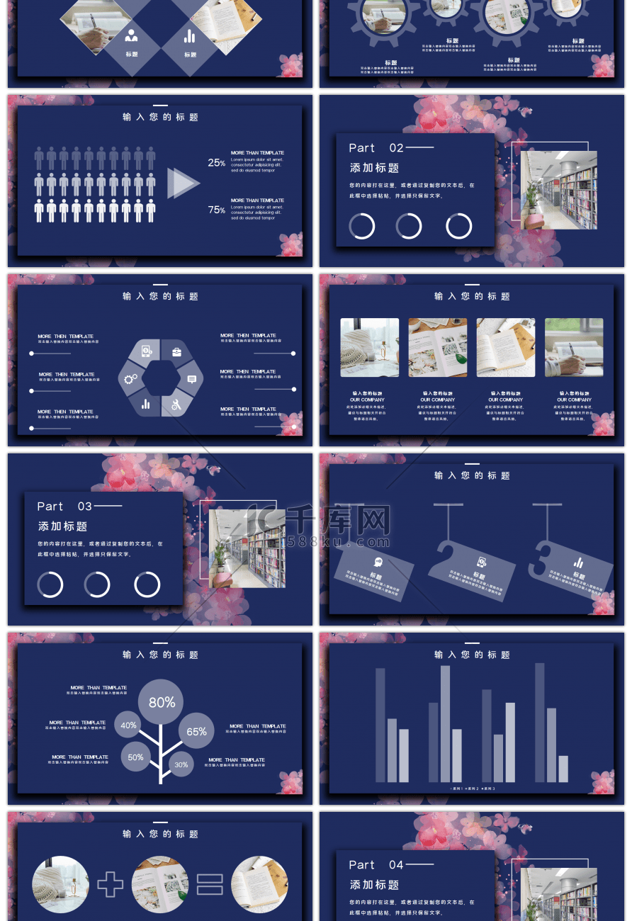 蓝色简约述职报告PPT模板