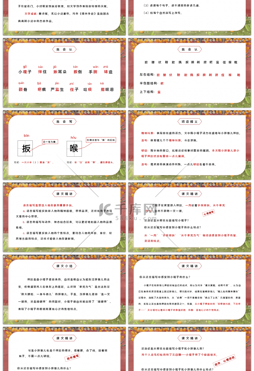 部编版五年级语文下册人物描写一组PPT课