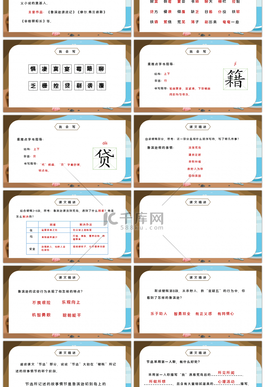 部编版六年级语文下册鲁滨逊漂流记PPT课件