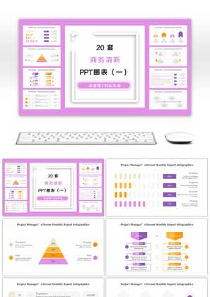 20套商务清新PPT图表合集（一）