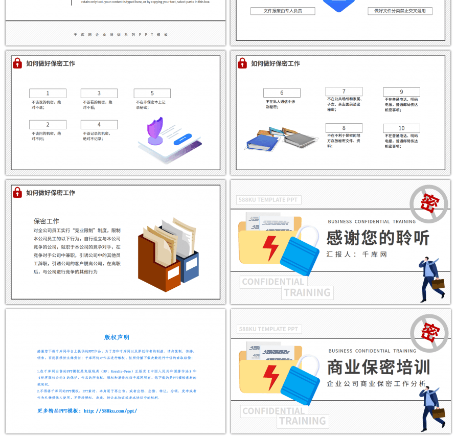 企业公司商业保密工作培训PPT模板