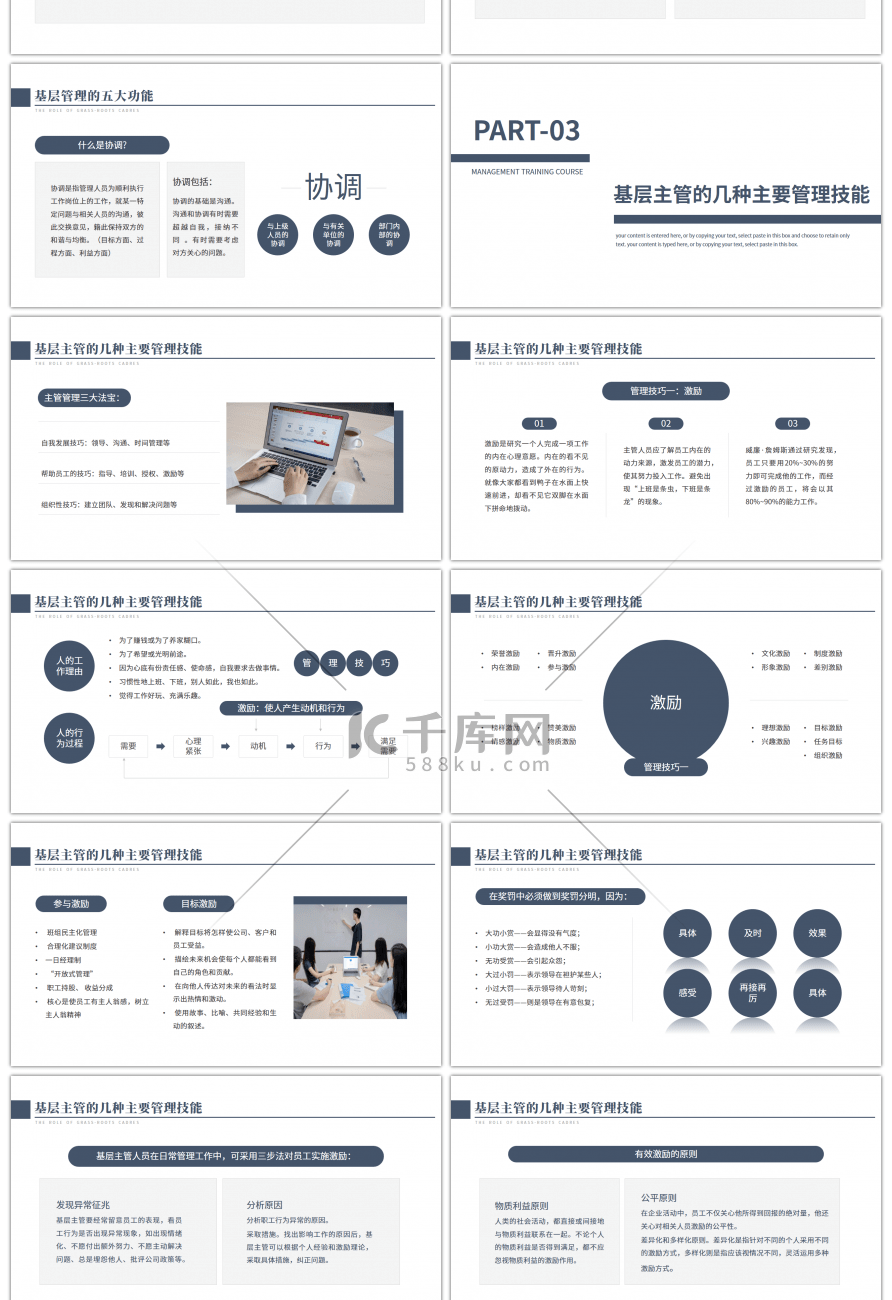 简约风基层干部管理培训PPT模板