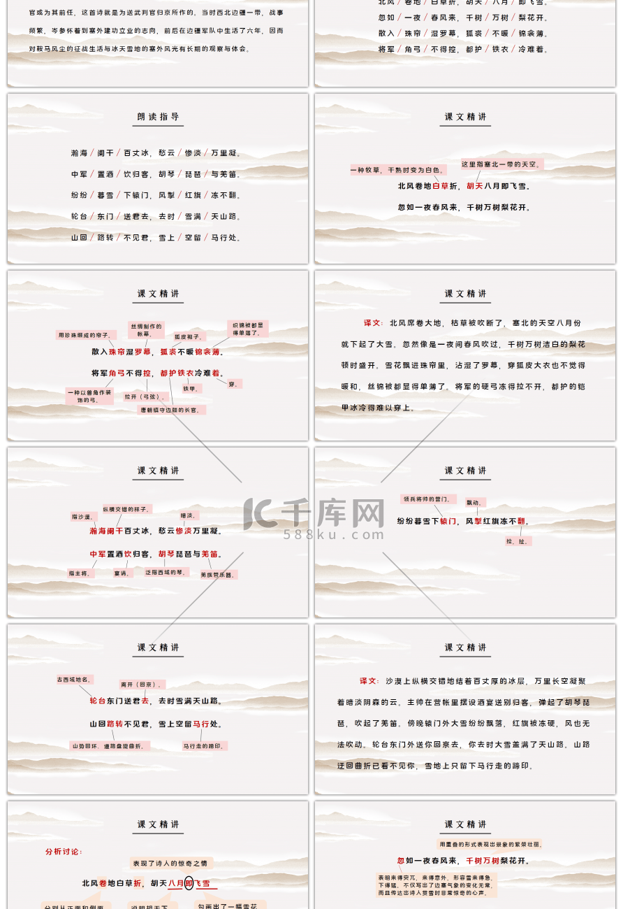 部编版九年级语文下册诗词曲五首白雪歌送武判官归京PPT课件