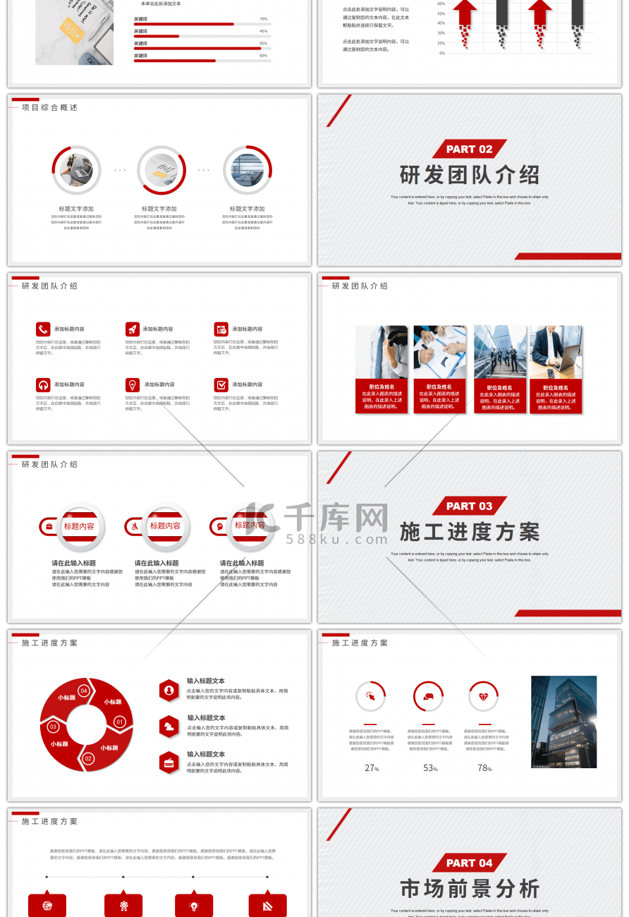 红色商务2021商业项目计划书PPT模板