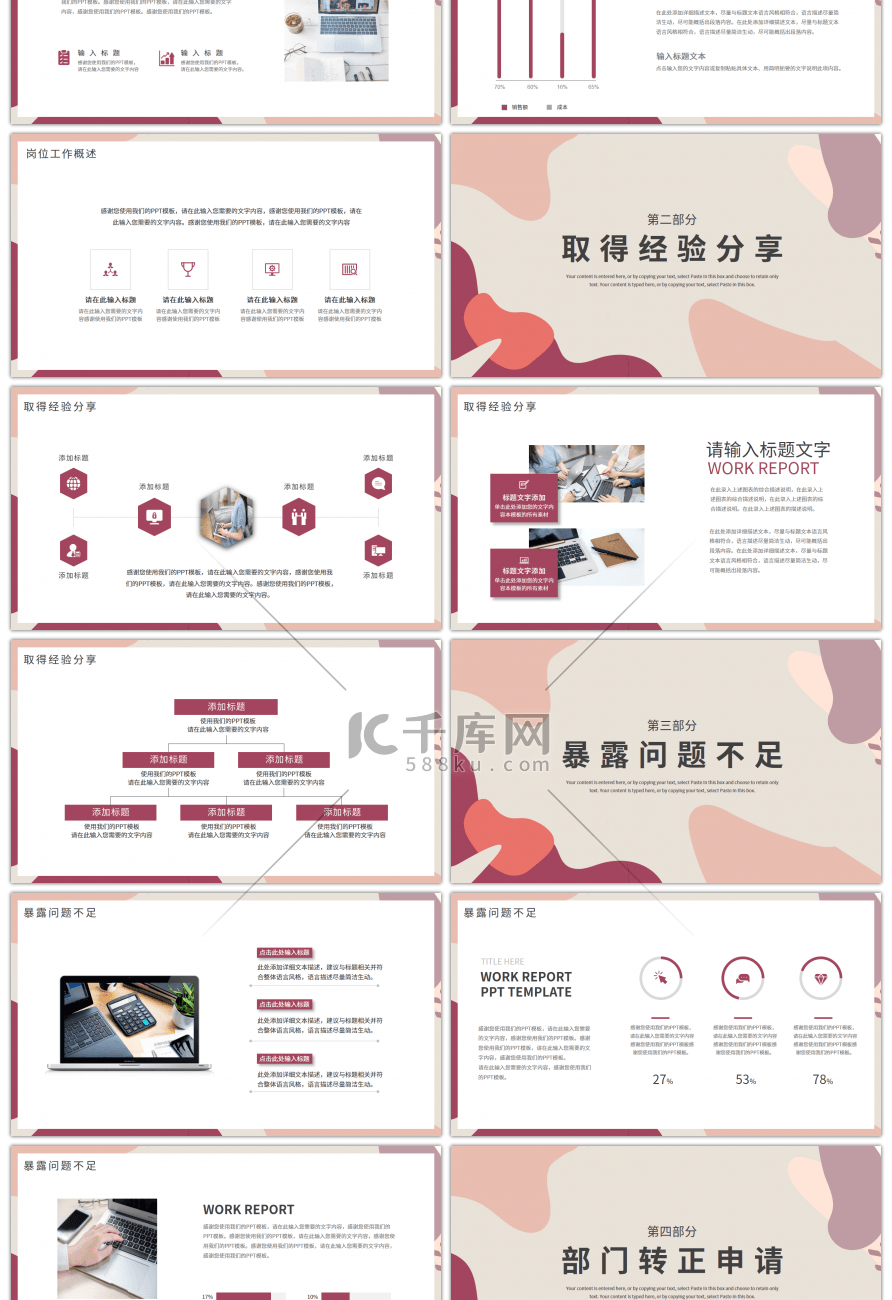 抽象图形岗位实习报告PPT模板