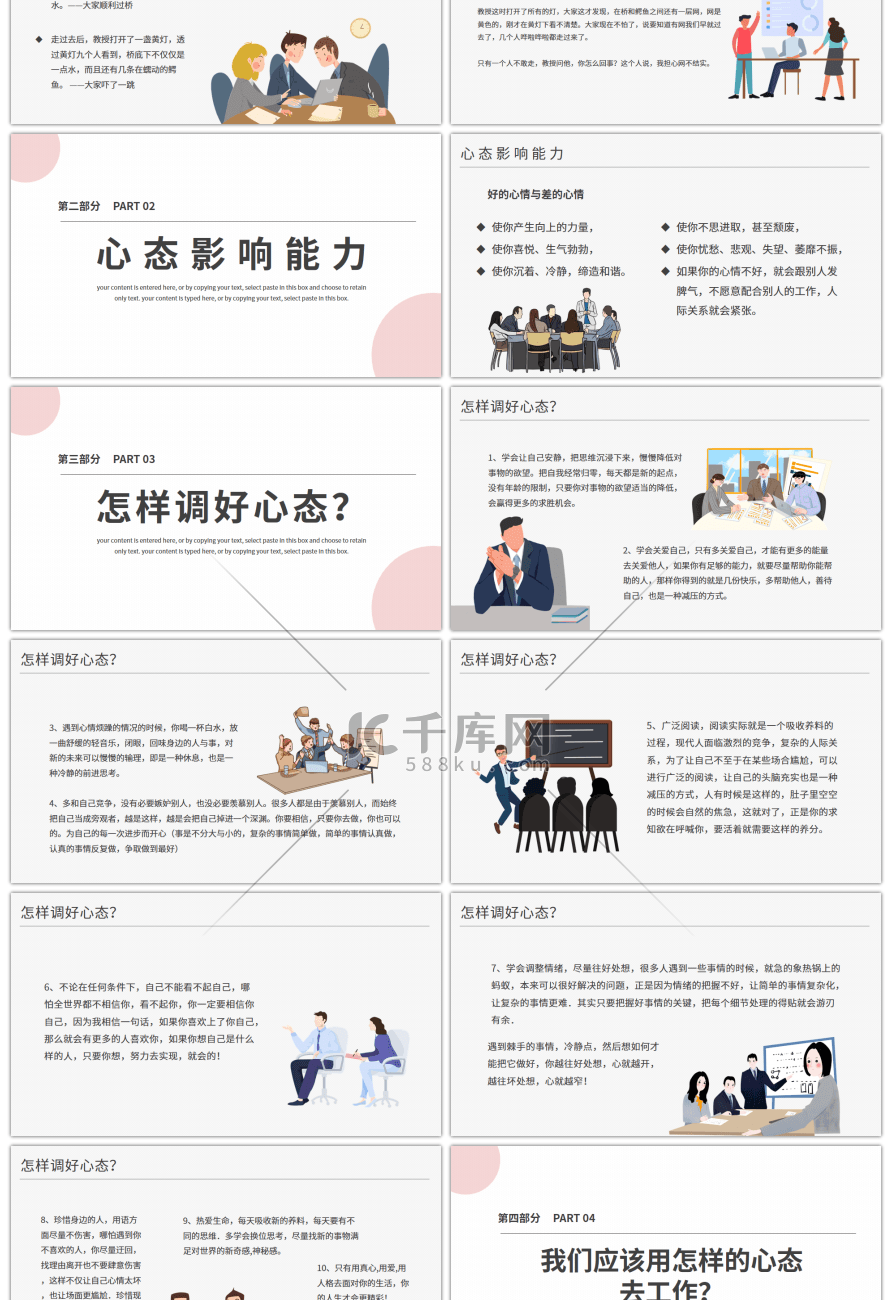 极简风企业员工心态培训PPT模板