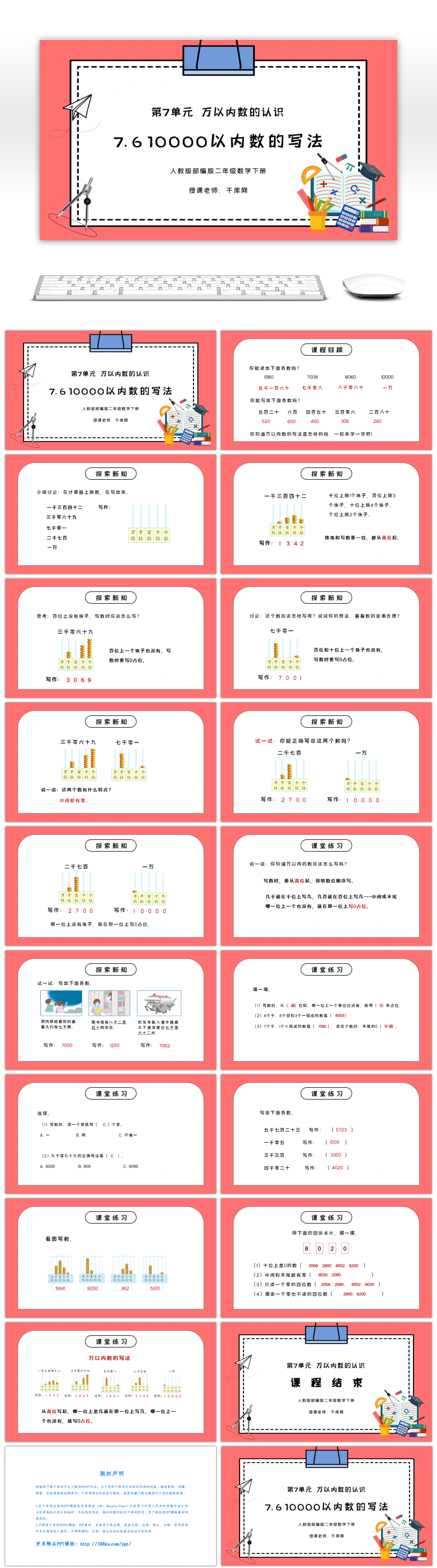 人教版二年级数学下册第七单元万以内数的认识以内数的写法课件 Ppt模板下载 Pptid 千库网 人教版二年级数学下册第七单元万以内数的认识以内数的写法课件 Ppt模板下载 Pptid 千库网