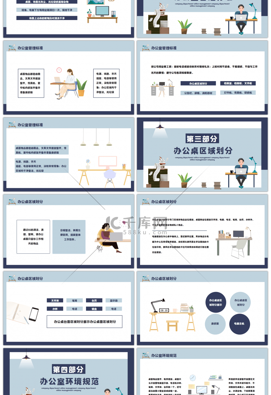 简约办公室环境管理标准培训PPT模板