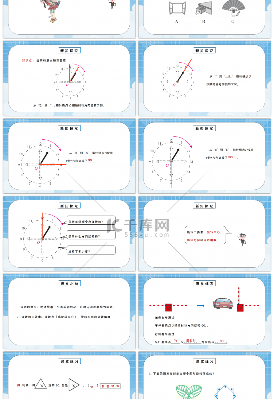 人教版五年级数学下册第五单元图形的旋转- 图形的运动PPT课件