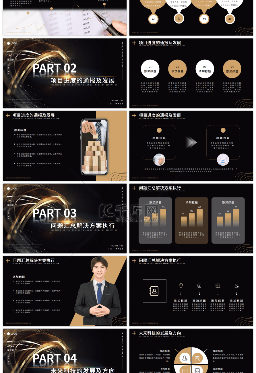 黑金色科技风企业科技创新汇报PPT模板