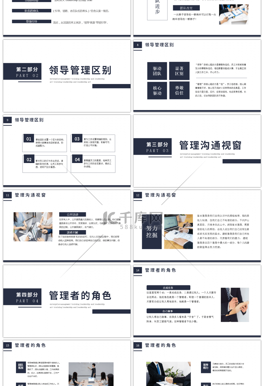 蓝色企业管理层培训课件PPT模板