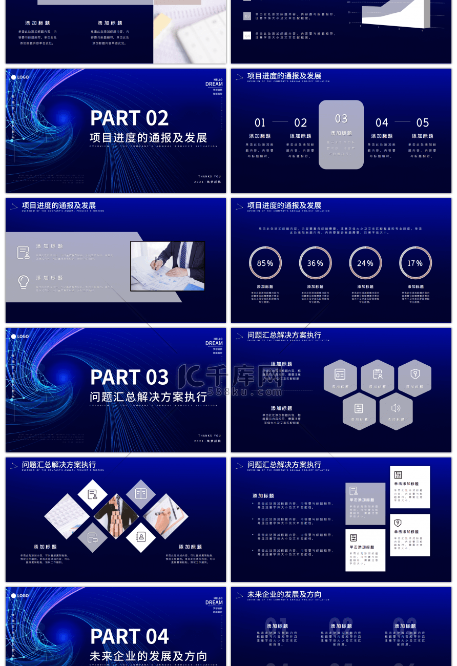 深色创意风企业总结汇报项目动员大会PPT