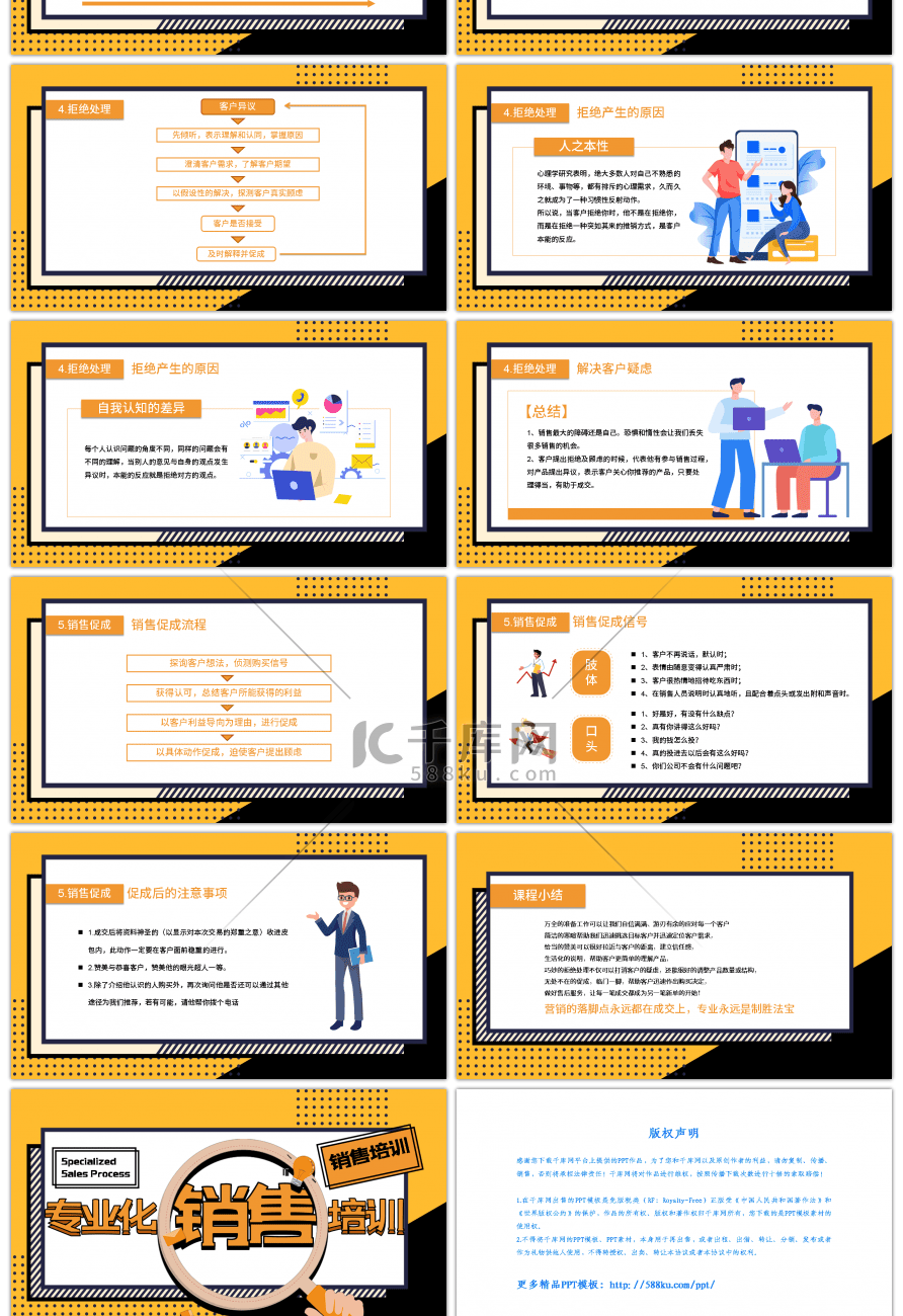 黄色创意专业化销售流程销售培训课件PPT