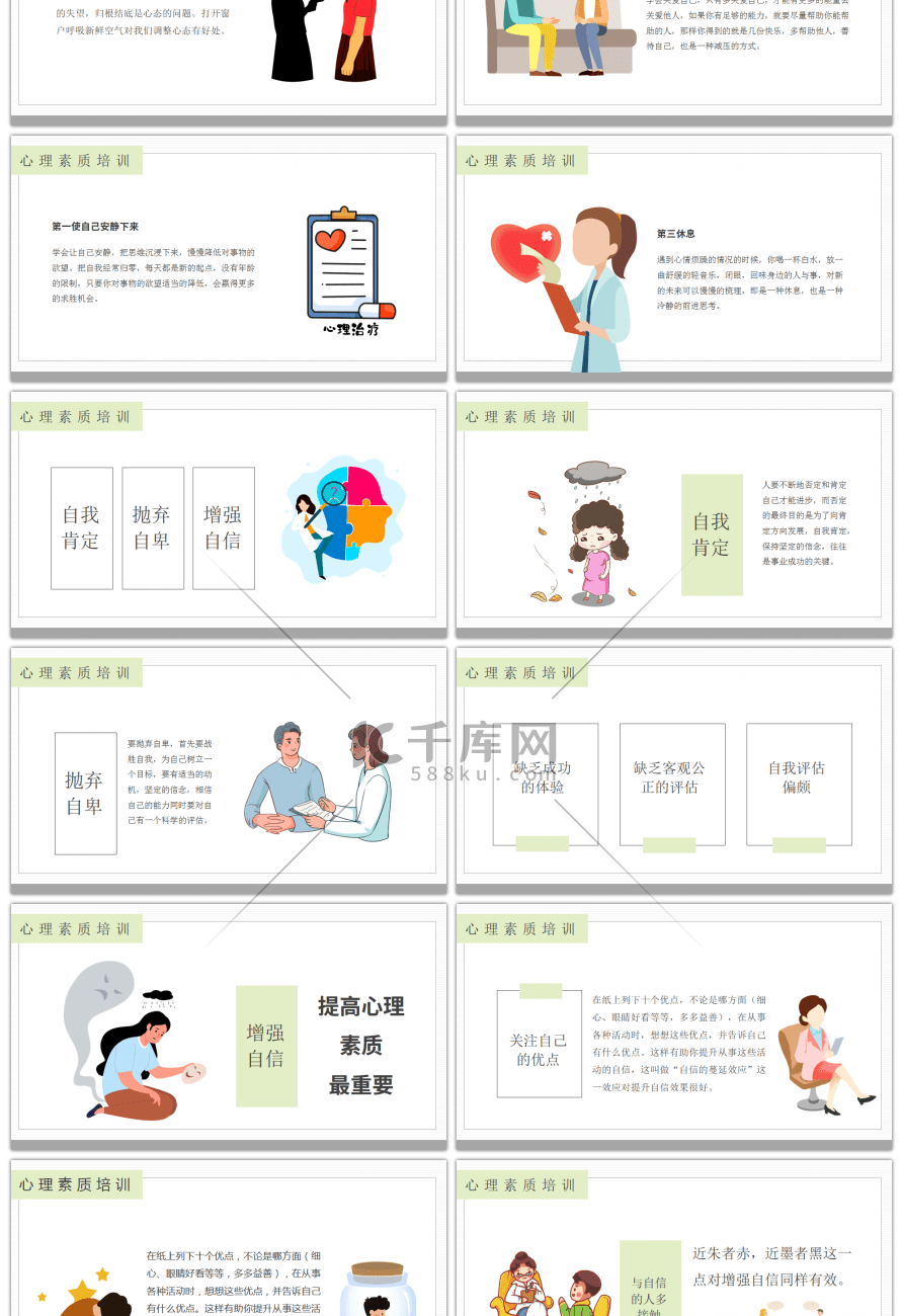 简约职场心理素质培训课件PPT模板