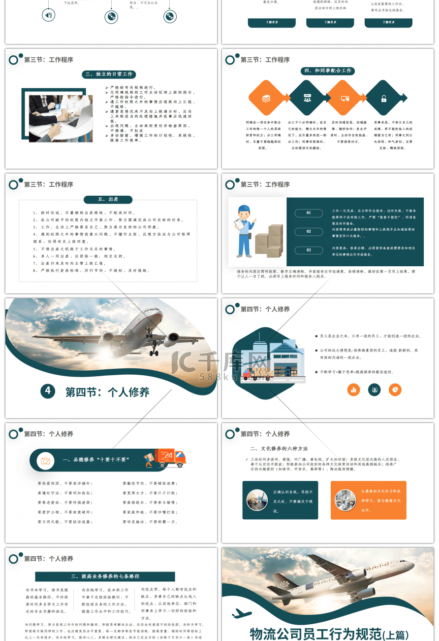 物流公司员工行为规范培训上篇PPT模板