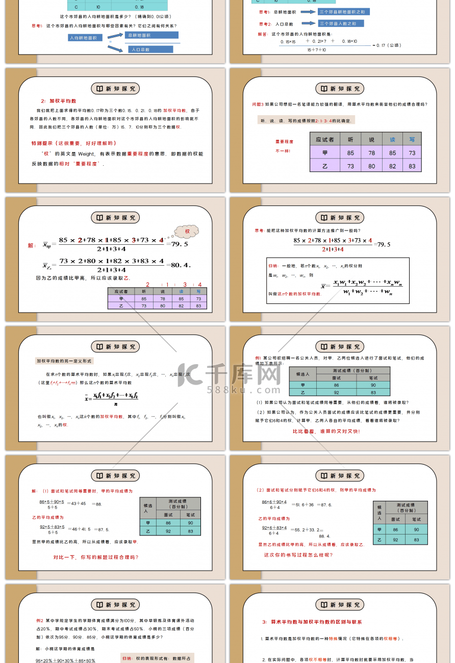 人教版八年级初中数学下册第二十章数据的分析-平均数1PPT课件