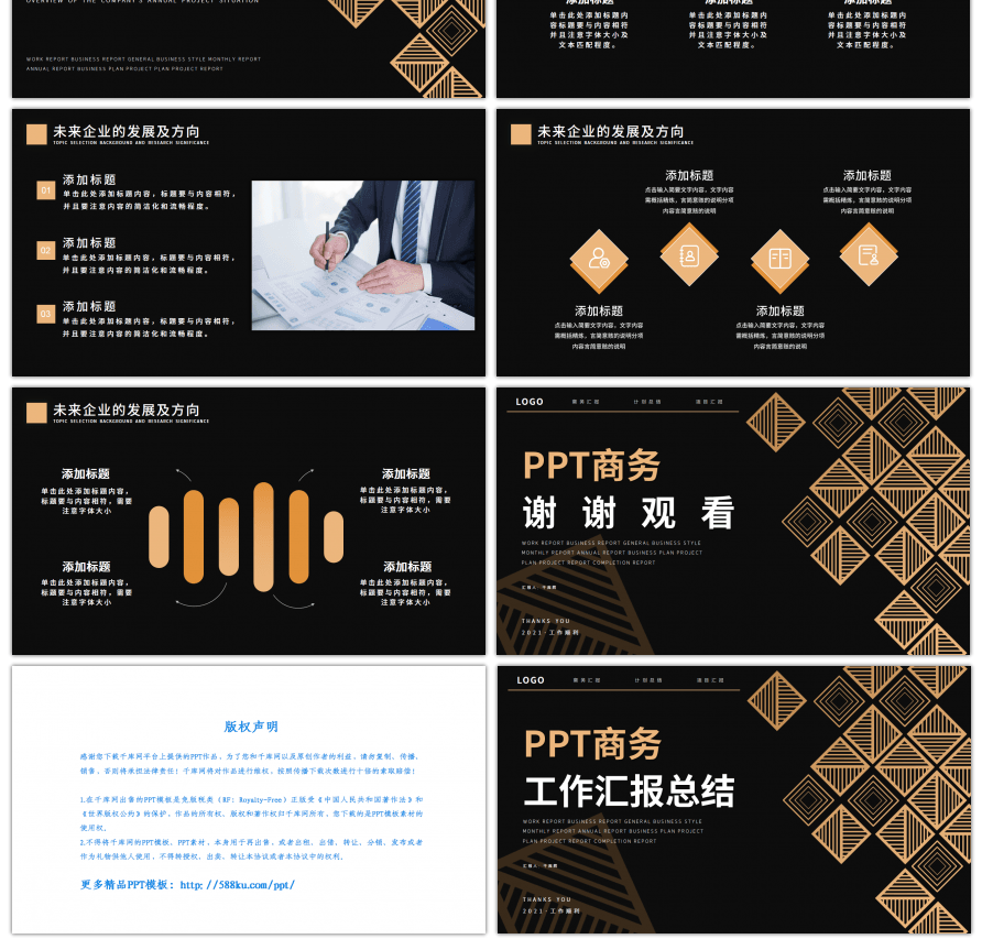 黑金色商务风企业年终述职汇报PPT模板