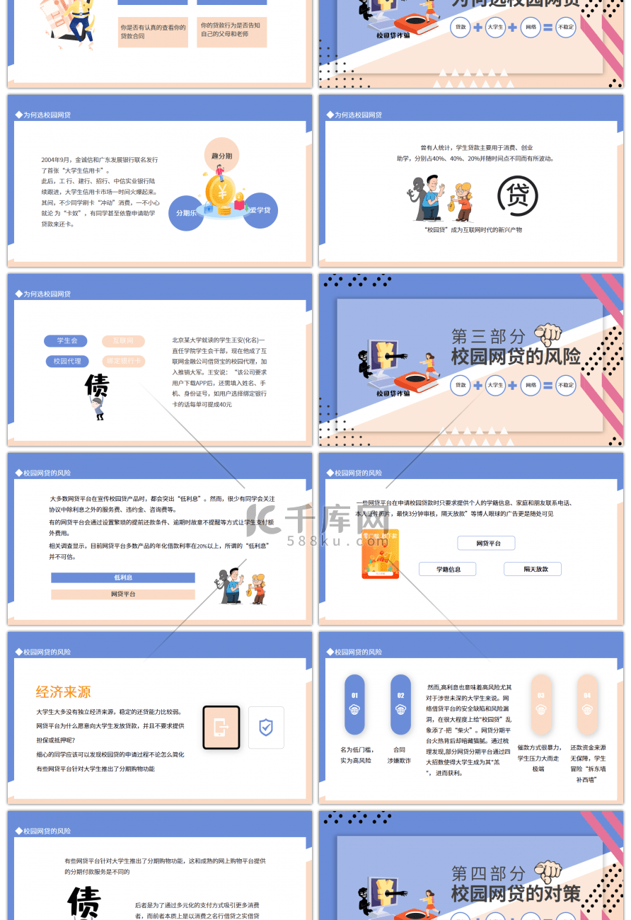 拒绝校园网贷树理立性消费观念动态PPT模板