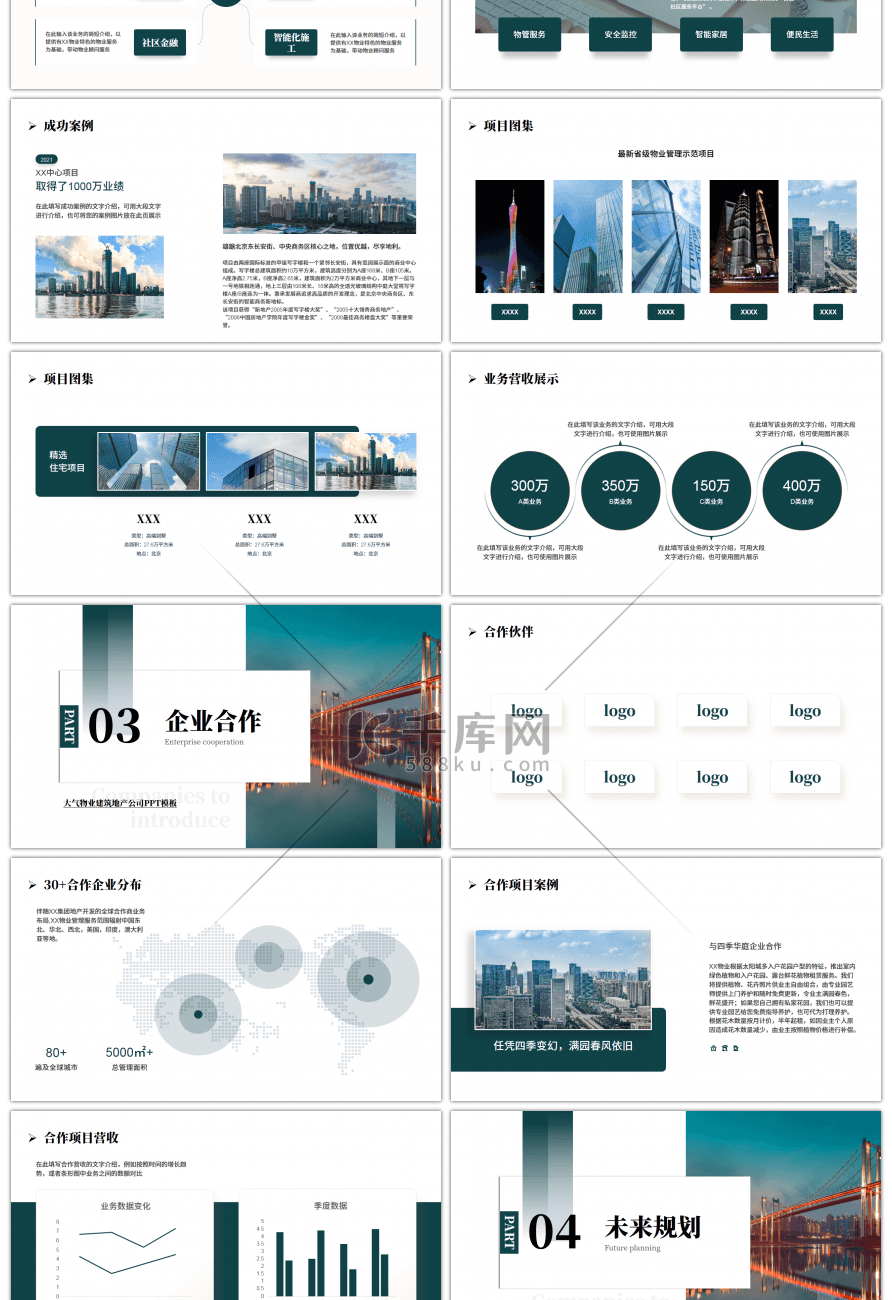 大气物业建筑地产公司企业介绍PPT模板