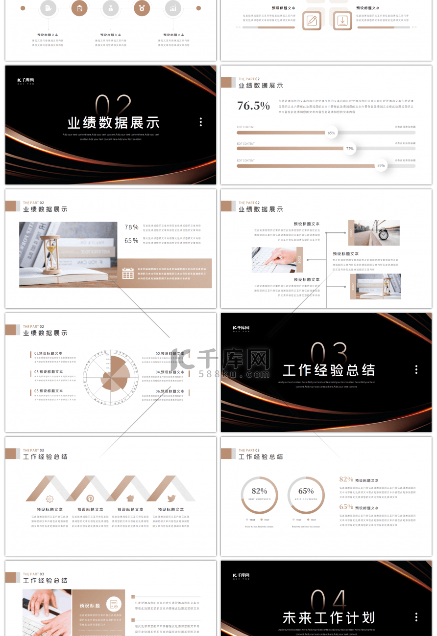 黑金商务工作总结汇报PPT模板