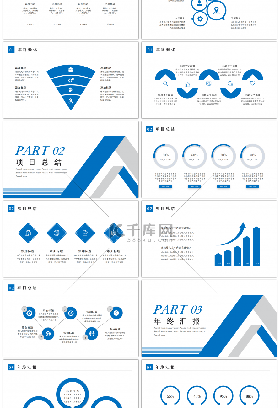 蓝色商务工业行业年终报告PPT模板