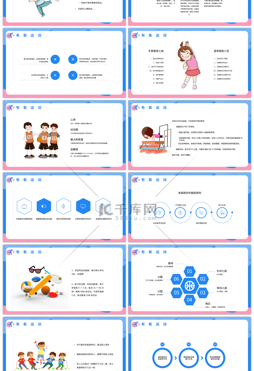 蓝色运动与健康初中体育课件PPT模板