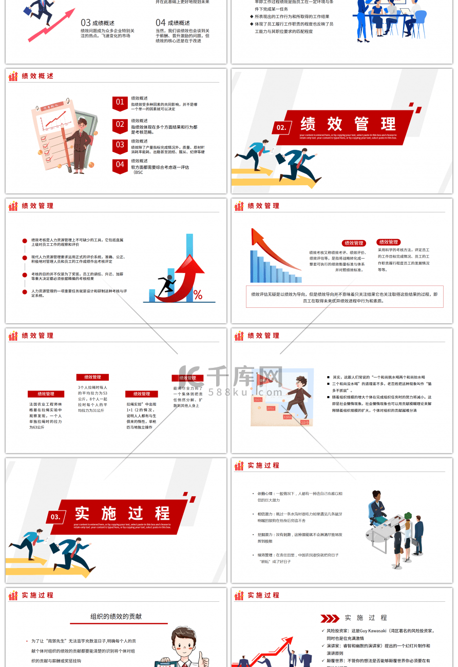 红色扁平部门绩效考核企业培训PPT模板