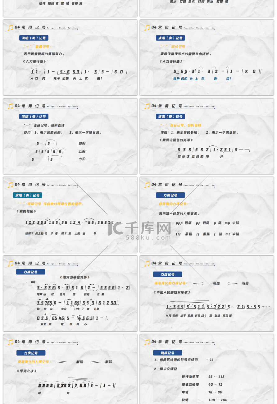 黄色卡通认识简谱识谱入门必备音乐课教学PPT模板