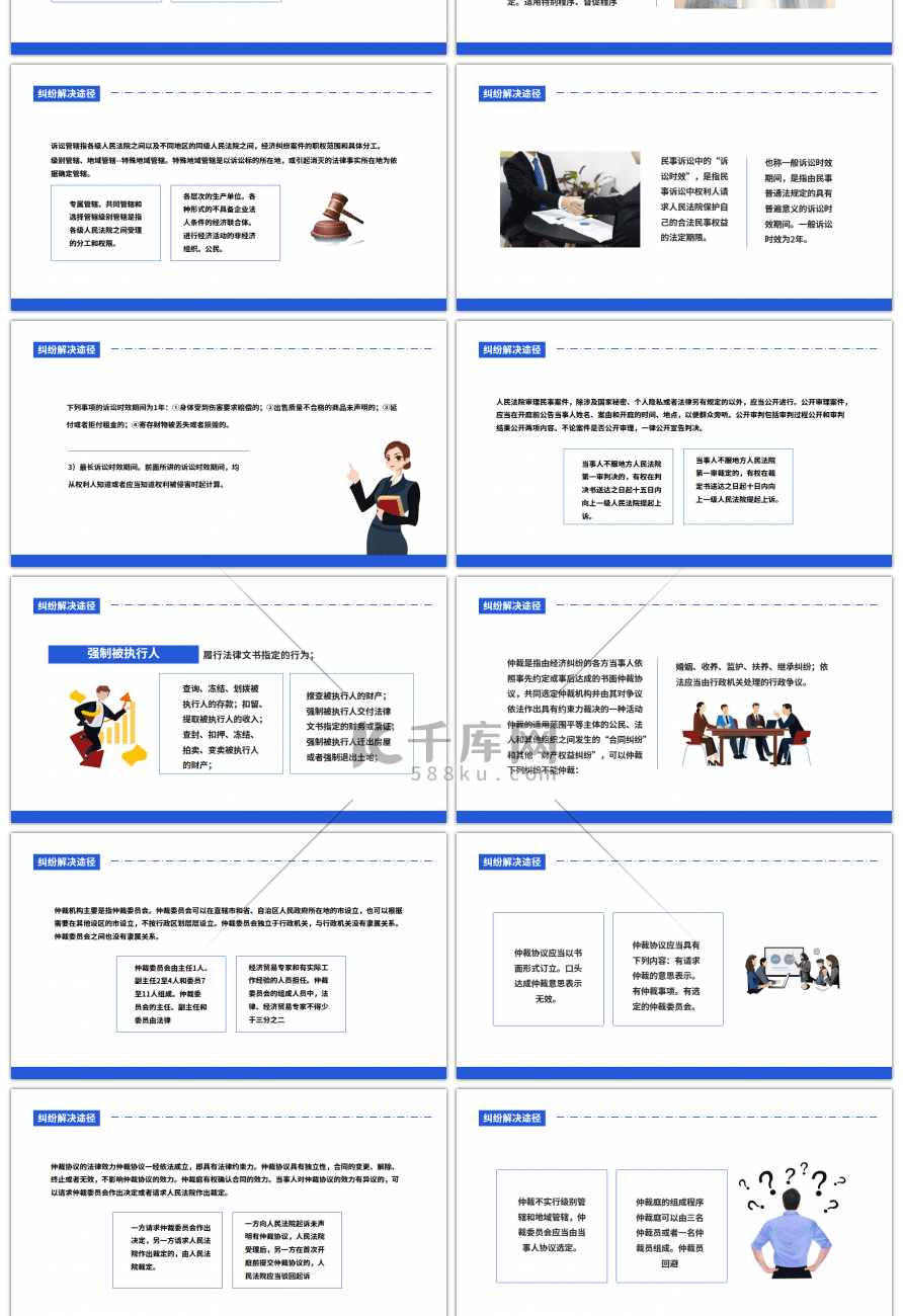 蓝色创意经济法基础知识PPT模板