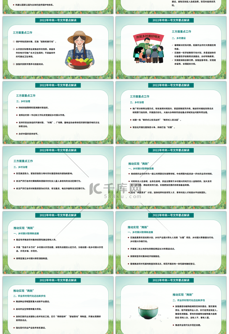 绿色全面推进乡村振兴重点工作ppt模板